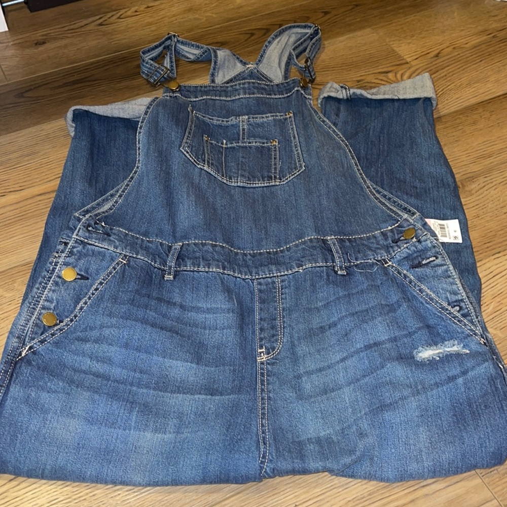 American Rag denim overalls with distressing - size 13